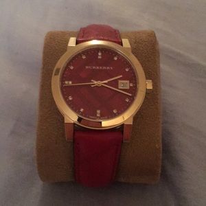 Red Burberry Wristwatch